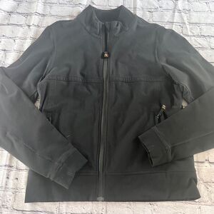 Lululemon Mens Black Full Zip Lightweight Jacket Size M Pockets Logo